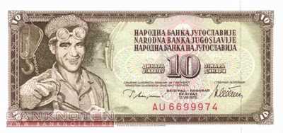 Yugoslavia - 10  Dinara (#087a_UNC)
