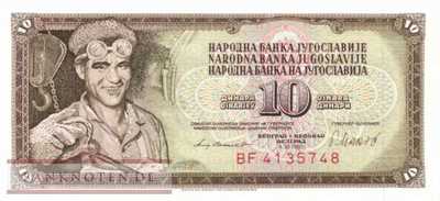 Jugoslawien - 10  Dinara (#087b_UNC)