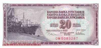 Yugoslavia - 20  Dinara (#088a_UNC)