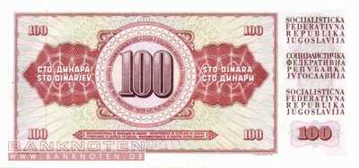 Jugoslawien - 100  Dinara (#090a_UNC)