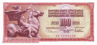 Yugoslavia - 100  Dinara (#090a_UNC)