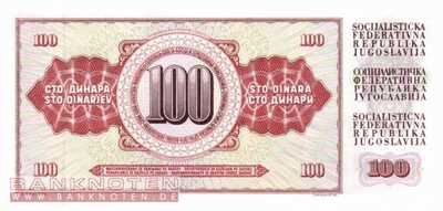 Yugoslavia - 100  Dinara (#090c_UNC)