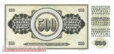 Jugoslawien - 500  Dinara (#091b_UNC)
