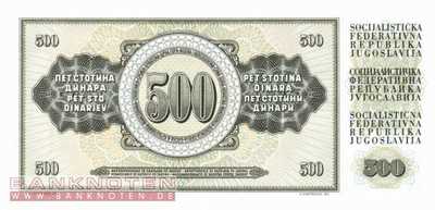 Yugoslavia - 500  Dinara (#091c_UNC)