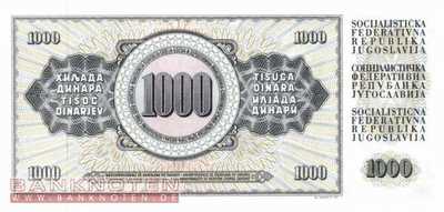 Jugoslawien - 1.000  Dinara (#092c_UNC)