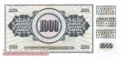 Yugoslavia - 1.000  Dinara (#092d_UNC)