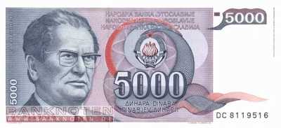 Yugoslavia - 5.000  Dinara (#093a_UNC)