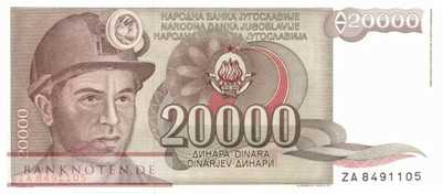 Jugoslawien - 20.000  Dinara - Ersatzbanknote (#095R_UNC)