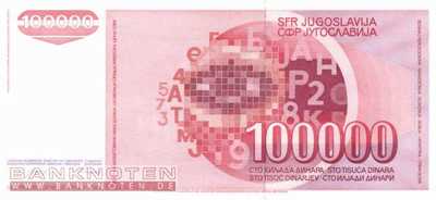 Jugoslawien - 100.000  Dinara (#097_UNC)