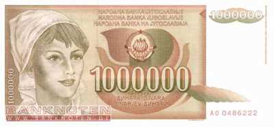 Yugoslavia - 1 Million  Dinara (#099_UNC)