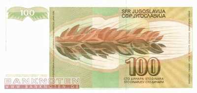 Jugoslawien - 100  Dinara (#105_XF)