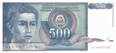 Yugoslavia - 500  Dinara - Replacement (#106R_UNC)