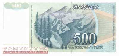 Yugoslavia - 500  Dinara (#106_UNC)