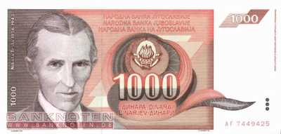 Yugoslavia - 1.000  Dinara (#107_UNC)