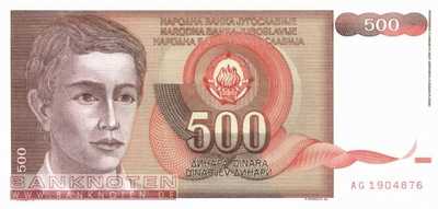 Jugoslawien - 500  Dinara (#109_UNC)