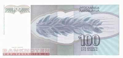 Jugoslawien - 100  Dinara (#112_UNC)