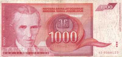 Yugoslavia - 1.000  Dinara (#114_VG)