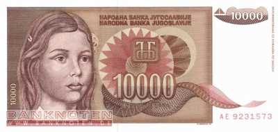 Jugoslawien - 10.000  Dinara (#116a_UNC)