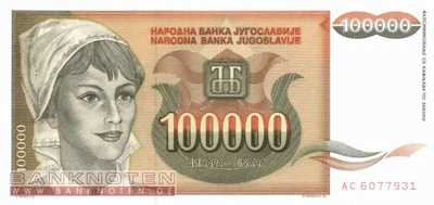 Yugoslavia - 100.000 Dinara (#118_UNC)