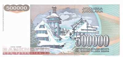Yugoslavia - 500.000  Dinara (#119_UNC)