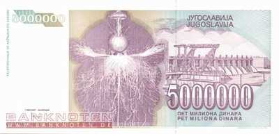 Jugoslawien - 5 Millionen Dinara (#121_UNC)