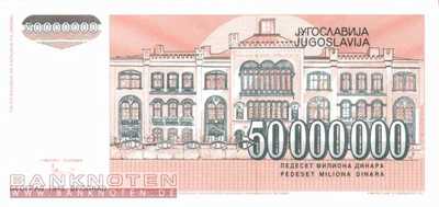 Yugoslavia - 50 Million  Dinara (#123_UNC)