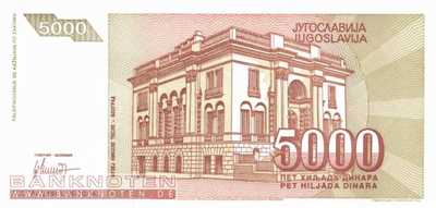 Jugoslawien - 5.000  Dinara (#128_UNC)