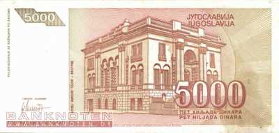Jugoslawien - 5.000  Dinara (#128_VF)