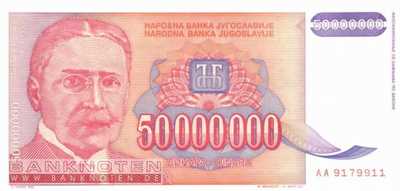 Yugoslavia - 50 Million Dinara (#133_UNC)