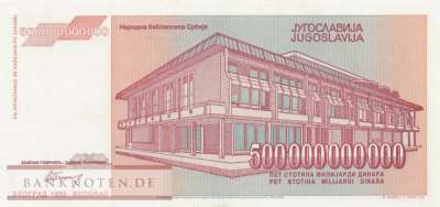 Jugoslawien - 500 Milliarden Dinara - Ersatzbanknote (#137R_XF)