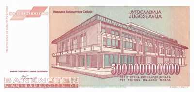 Jugoslawien - 500 Milliarden Dinara (#137a_UNC)