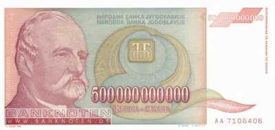 Yugoslavia - 500 Billion Dinara (#137a_UNC)