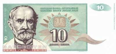 Yugoslavia - 10  Dinara (#138a_UNC)