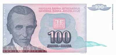 Jugoslawien - 100  Dinara (#139a_UNC)