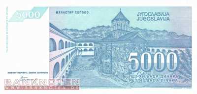 Yugoslavia - 5.000 Dinara (#141a_UNC)