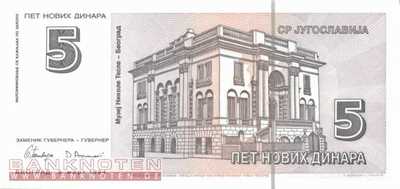 Yugoslavia - 5  Dinara (#148_UNC)