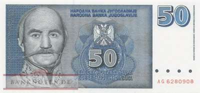 Jugoslawien - 50  Dinara (#151_UNC)