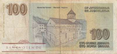 Jugoslawien - 100  Dinara (#152_F)
