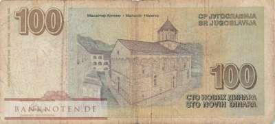 Jugoslawien - 100  Dinara (#152_VG)
