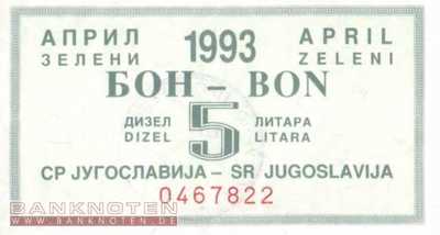 Yugoslavia - 5  Liter - Diesel (#920-93_UNC)