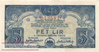 Yugoslavia/Slovenia - 5  Lir - partizan money (#S114_AU)