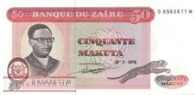 Zaire - 50  Makuta (#016c_UNC)