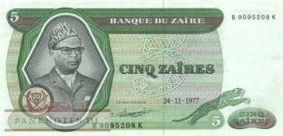Zaire - 5 Zaires (#021b_XF)