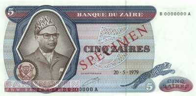 Zaire - 5  Zaires - SPECIMEN (#022aS_UNC)