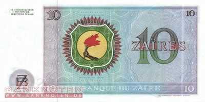 Zaire - 10  Zaires (#023b_UNC)