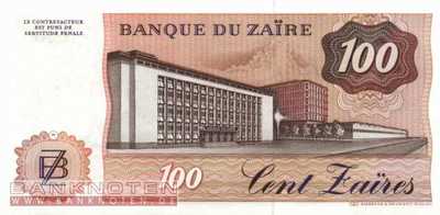 Zaire - 100  Zaires (#029b_UNC)