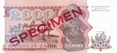 Zaire - 2.000  Zaires - SPECIMEN (#036s_UNC)