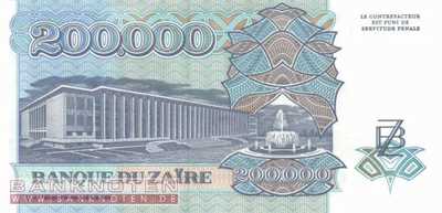 Zaire - 200.000  Zaires (#042a_UNC)