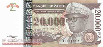 Zaire - 20.000  Nouveaux Zaires (#072a_UNC)