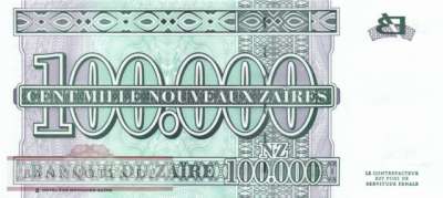 Zaire - 100.000  Nouveaux Zaires (#077Ax_UNC)